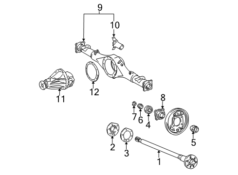 1997 Toyota Tacoma Axle & Differential - Rear Diagram