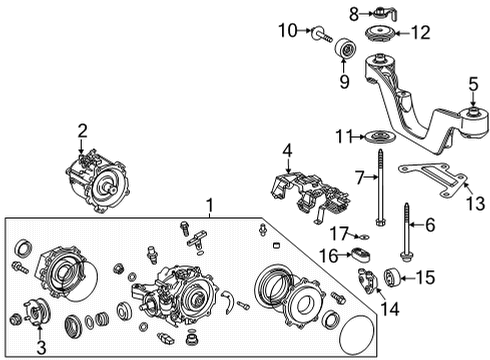 2020 Toyota Highlander Axle & Differential - Rear Diagram 1 - Thumbnail