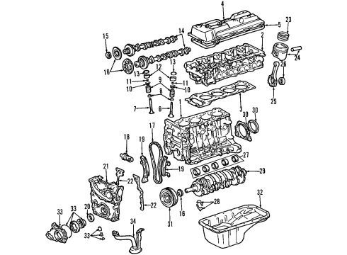 1997 Toyota Tacoma Insulator, Engine Mounting, Rear Diagram for 12371-75100