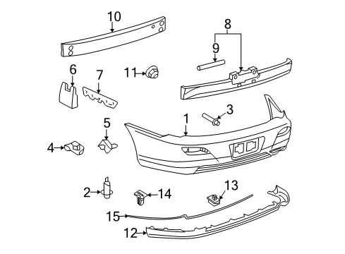 2007 Toyota Solara Rear Bumper Diagram