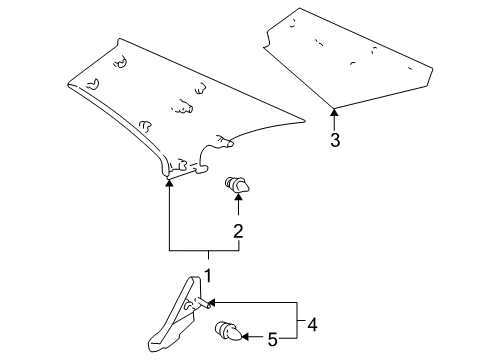 2005 Toyota Corolla Garnish, Roof Side, Inner RH Diagram for 62471-12841-E0