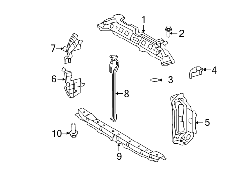 2008 Scion xD Support, Radiator, Lower Diagram for 53028-52070