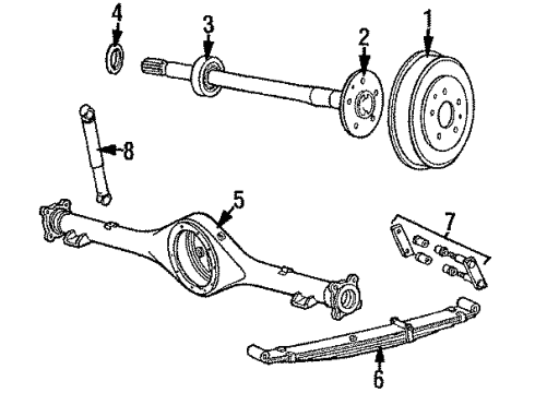 1986 Toyota 4Runner Rear Suspension Diagram 1 - Thumbnail