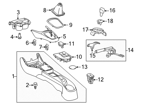 2015 Toyota Yaris Box, Console Cup Holder Diagram for 58837-0D060-C1