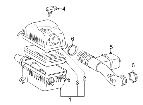 2003 Toyota Sequoia Cleaner Assy, Air Diagram for 17700-0F031