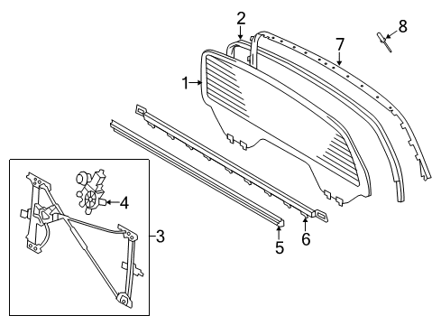 2020 Toyota Tundra Back Glass & Hardware, Reveal Moldings Diagram 1 - Thumbnail