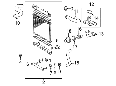 2017 Toyota Yaris Radiator & Components Diagram