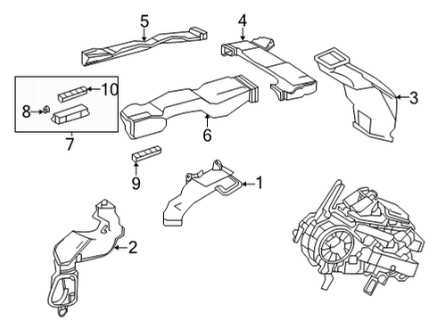 2020 Toyota Highlander Ducts & Louver Diagram 2 - Thumbnail