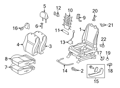 2011 Toyota Matrix Driver Seat Components Diagram