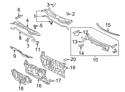 2010 Toyota Camry Cowl Diagram 2 - Thumbnail