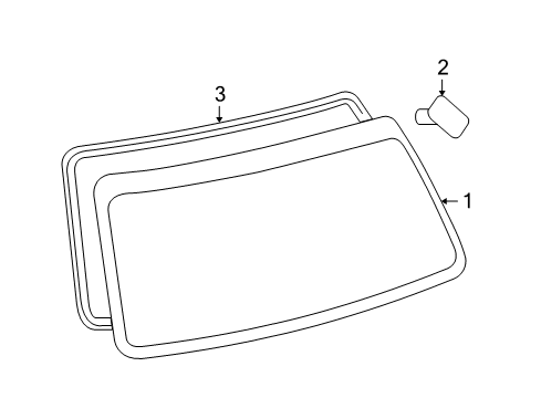 2006 Toyota Highlander Lift Gate - Glass & Hardware Diagram 2 - Thumbnail