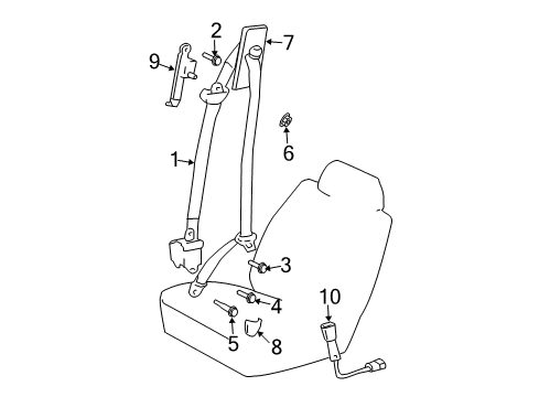 2005 Toyota 4Runner Seat Belt Diagram