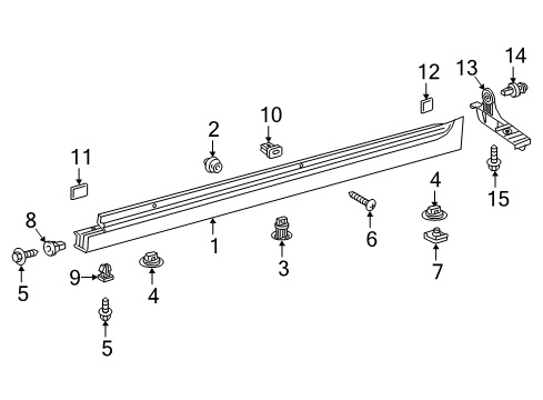 2022 Toyota Camry Exterior Trim - Pillars Diagram 2 - Thumbnail