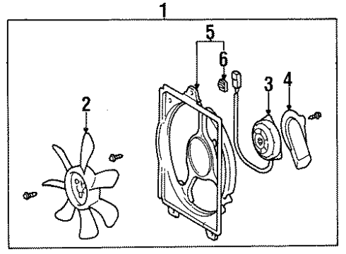 1996 Toyota Tercel Motor Assembly, Blower Diagram for 16363-74180