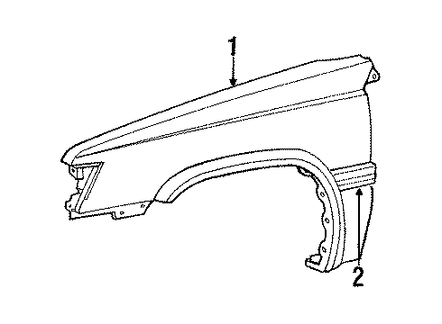 1984 Toyota Tercel Fender Sub-Assy, Front LH Diagram for 53802-16150