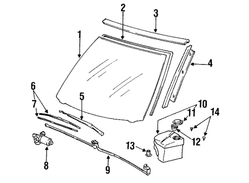 1994 Toyota Camry Glass Spacer Diagram for 56116-33010