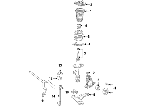 2019 Toyota C-HR Front Axle Bearing And Hub Assembly, Right Diagram for 43550-F4010