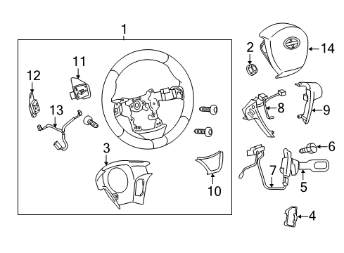 2013 Scion tC Ornament, Steering Wheel Diagram for 45116-21020-B0