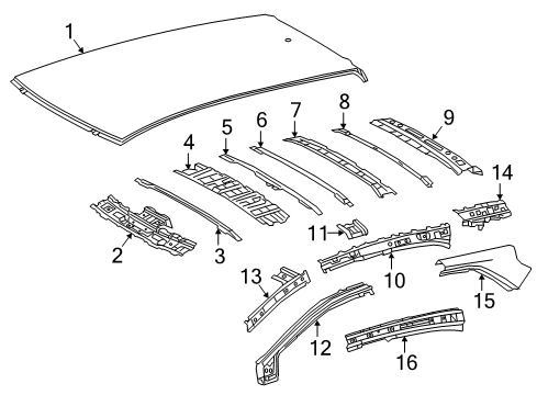 2021 Toyota Corolla Roof & Components Diagram