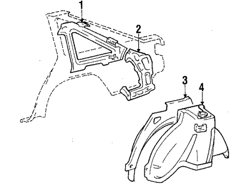 1985 Toyota Camry Quarter Panel - Inner Components Diagram 1 - Thumbnail