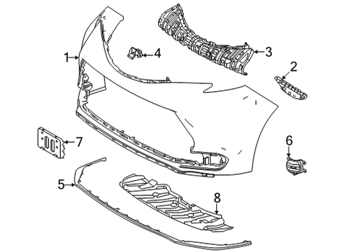 2023 Toyota Sienna Bumper & Components - Front Diagram 2 - Thumbnail