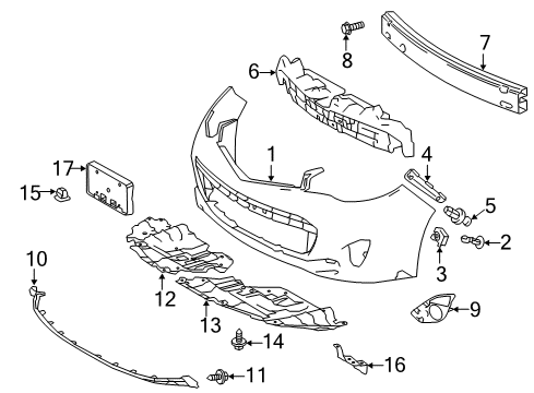 2015 Toyota Avalon Front Bumper Diagram