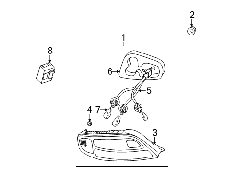 2002 Toyota Solara Lamp Assy, Rear Combination, LH Diagram for 81560-AA070