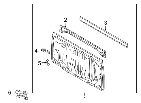 2009 Toyota Tundra Rear Plate, Upper Driver Side Diagram for 61576-0C030