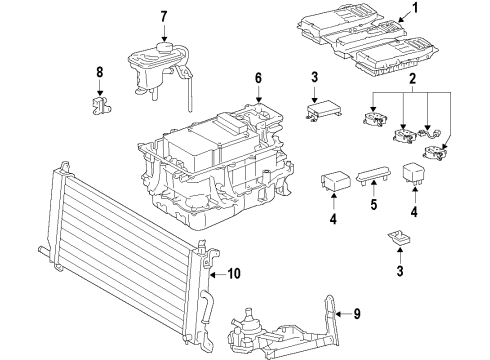 2008 Toyota Highlander Hybrid Components, Battery, Cooling System Diagram