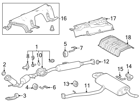 2024 Toyota Grand Highlander Exhaust Components Diagram 2 - Thumbnail