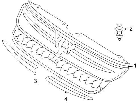 2005 Toyota Sienna Radiator Grille Diagram for 53111-AE020