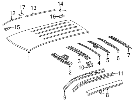 2010 Toyota Highlander Roof & Components Diagram 4 - Thumbnail