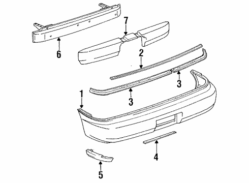 1995 Toyota MR2 Reinforcement Sub-Assy, Rear Bumper Diagram for 52023-17030