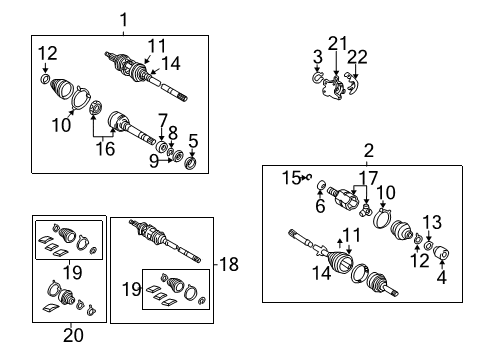 2003 Toyota Camry Shaft Assembly, Outboard Diagram for 43470-09800