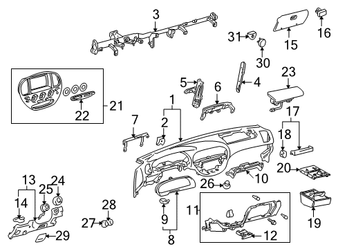 2001 Toyota Sequoia Panel Sub-Assy, Instrument Diagram for 55301-0C020-B0