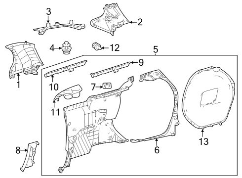 2021 Toyota Sienna Interior Trim - Side Panel Diagram 1 - Thumbnail