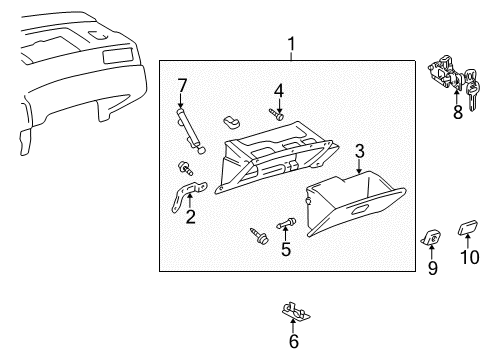 1998 Toyota Camry Glove Box Diagram