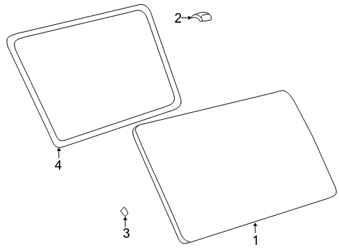 2003 Toyota Sienna Side Loading Door - Glass & Hardware Diagram