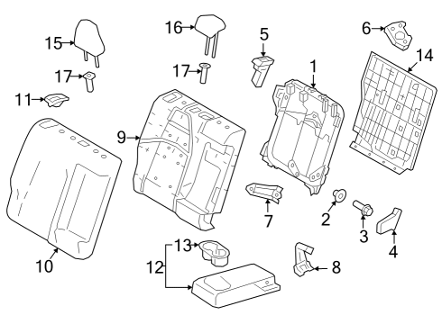 2023 Toyota GR Corolla Rear Seat Components Diagram