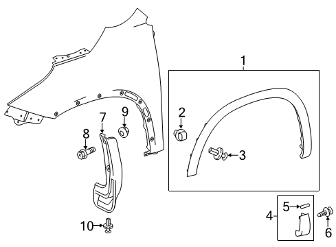 2019 Toyota Highlander Molding Assembly, Textured, Passenger Side Diagram for 75601-0E100