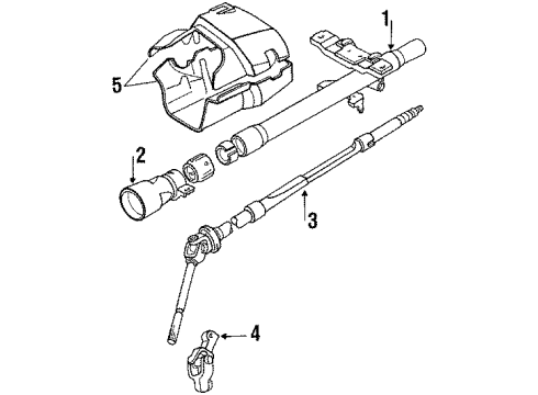 1989 Toyota Tercel Steering Column, Steering Wheel & Trim, Steering Gear & Linkage Diagram