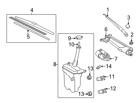 2013 Toyota Matrix Wiper & Washer Components Diagram 2 - Thumbnail