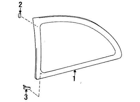 1997 Toyota Tercel Quarter Panel - Glass & Hardware Diagram