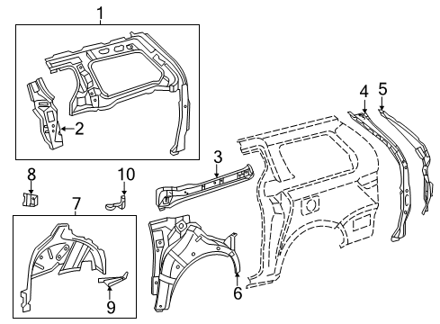 2015 Toyota Sienna Inner Structure - Side Panel Diagram