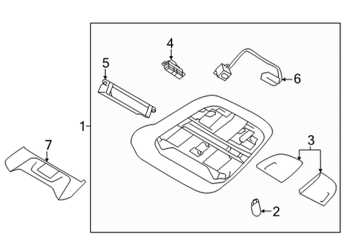 2023 Toyota GR86 Overhead Console Diagram