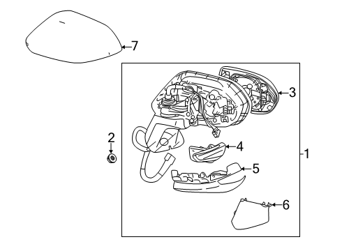 2020 Toyota Corolla Outer Mirror Cover Diagram for 87915-52251-D3