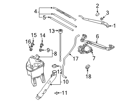 2005 Toyota RAV4 Wiper & Washer Components Diagram 2 - Thumbnail