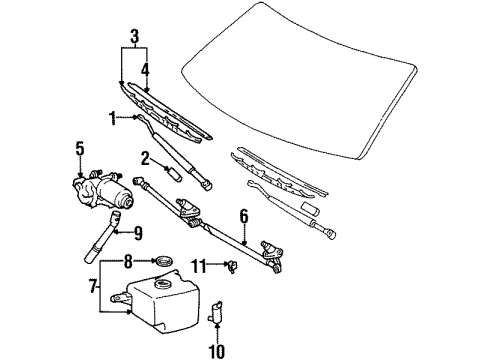 1995 Toyota T100 Wiper & Washer Components Diagram