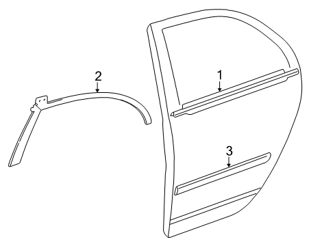 2005 Toyota Corolla Exterior Trim - Rear Door Diagram