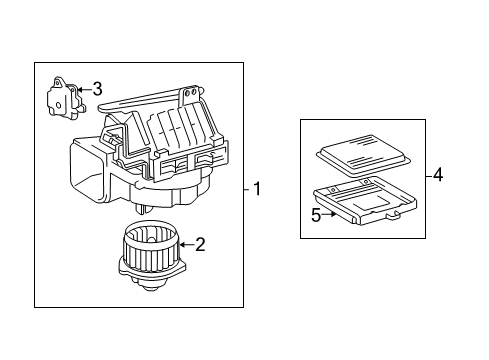 2002 Toyota Highlander Blower Motor & Fan, Air Condition Diagram